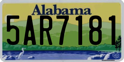 AL license plate 5AR7181