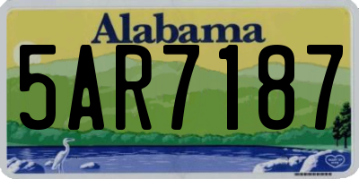 AL license plate 5AR7187