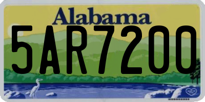 AL license plate 5AR7200