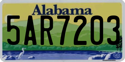 AL license plate 5AR7203