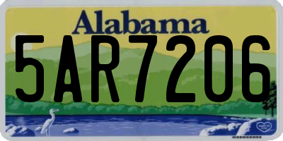 AL license plate 5AR7206