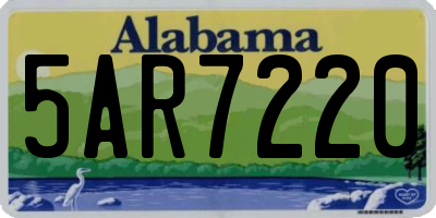 AL license plate 5AR7220