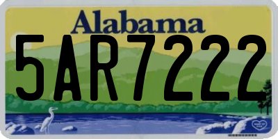 AL license plate 5AR7222