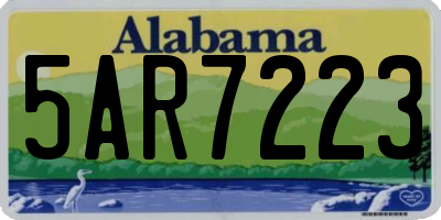 AL license plate 5AR7223