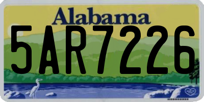 AL license plate 5AR7226