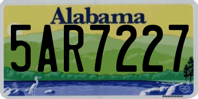 AL license plate 5AR7227