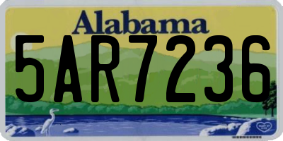 AL license plate 5AR7236