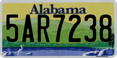 AL license plate 5AR7238
