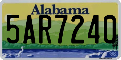 AL license plate 5AR7240