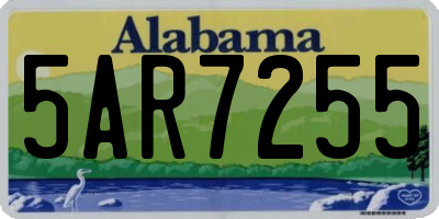 AL license plate 5AR7255
