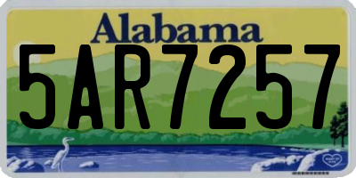 AL license plate 5AR7257
