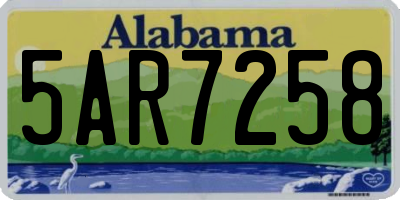 AL license plate 5AR7258