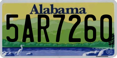 AL license plate 5AR7260