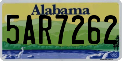 AL license plate 5AR7262