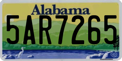 AL license plate 5AR7265