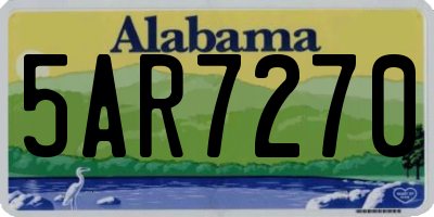 AL license plate 5AR7270