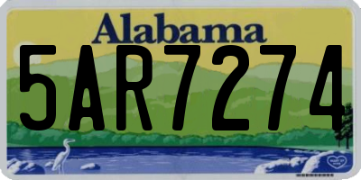 AL license plate 5AR7274