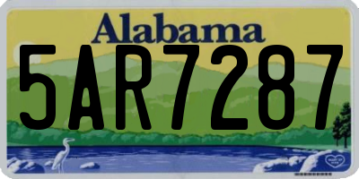 AL license plate 5AR7287