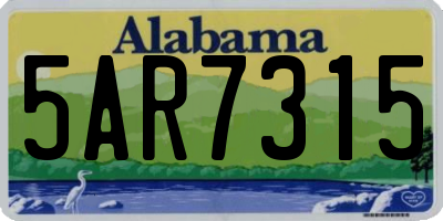 AL license plate 5AR7315