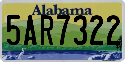 AL license plate 5AR7322