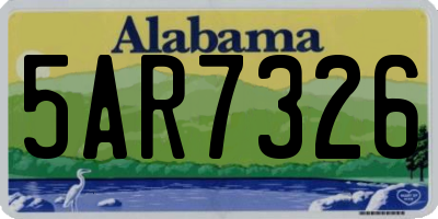 AL license plate 5AR7326