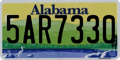AL license plate 5AR7330