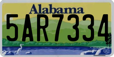 AL license plate 5AR7334
