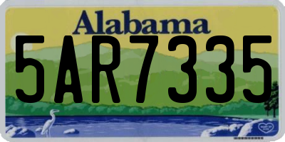 AL license plate 5AR7335