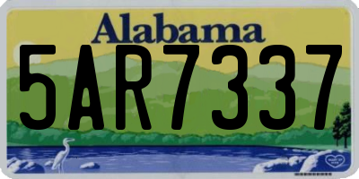 AL license plate 5AR7337