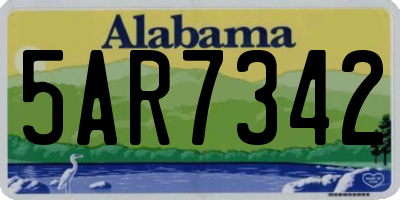 AL license plate 5AR7342