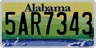 AL license plate 5AR7343