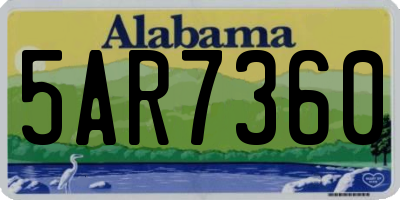 AL license plate 5AR7360