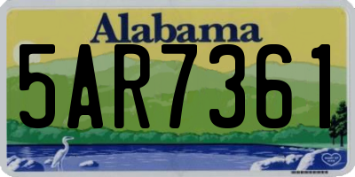 AL license plate 5AR7361