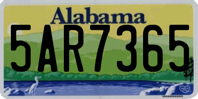 AL license plate 5AR7365