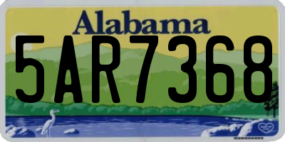 AL license plate 5AR7368