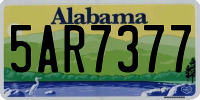 AL license plate 5AR7377