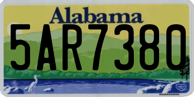 AL license plate 5AR7380