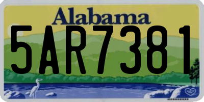 AL license plate 5AR7381