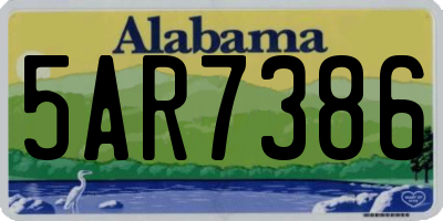 AL license plate 5AR7386