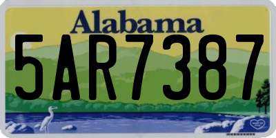 AL license plate 5AR7387
