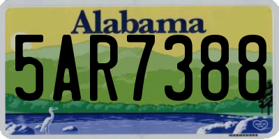 AL license plate 5AR7388