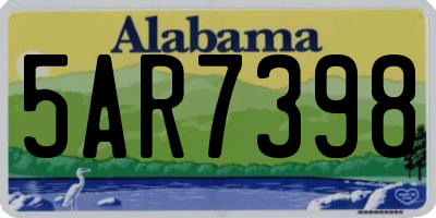 AL license plate 5AR7398