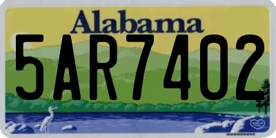 AL license plate 5AR7402