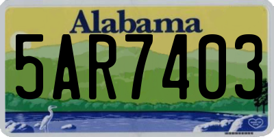 AL license plate 5AR7403