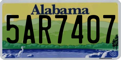 AL license plate 5AR7407