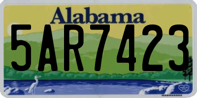 AL license plate 5AR7423