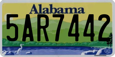 AL license plate 5AR7442