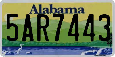 AL license plate 5AR7443