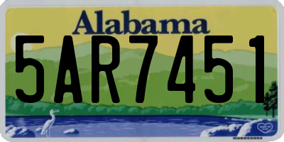 AL license plate 5AR7451