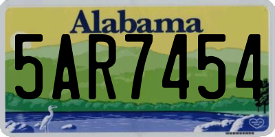 AL license plate 5AR7454